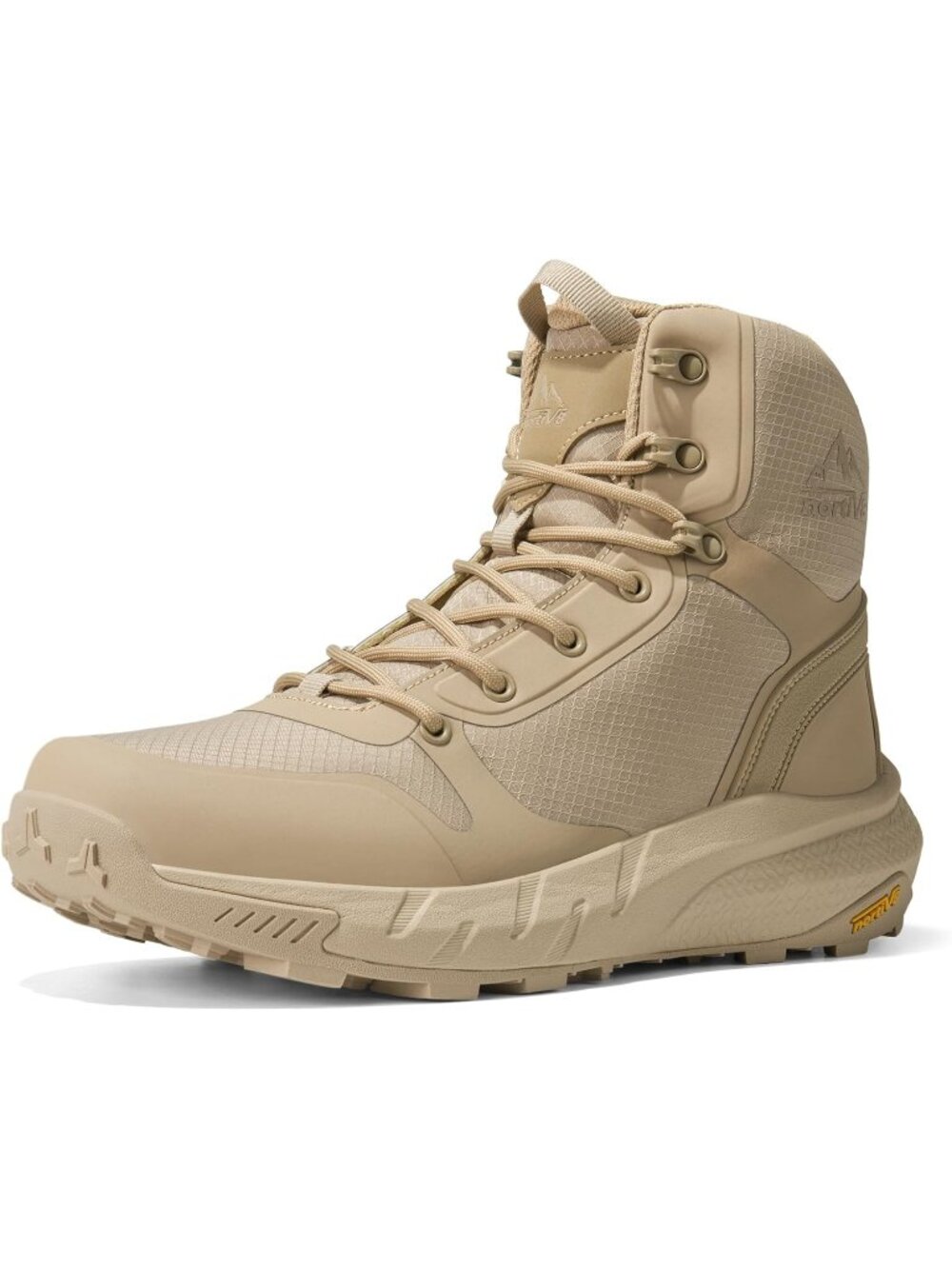 Men's Sand Nylon Tactical Combat Boots Lightweight Side Zipper Work Shoes